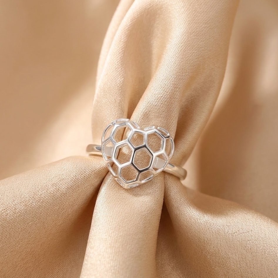 Anel Coração Renda