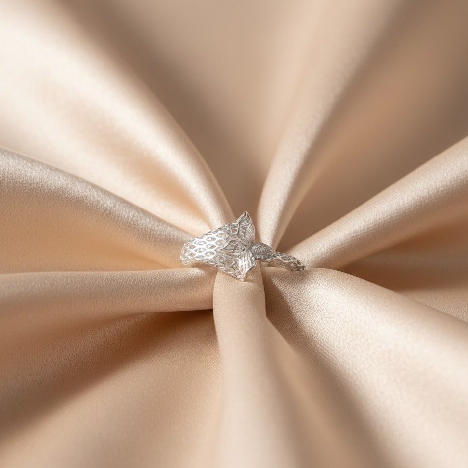Anel de Prata 925 Renda Italiana Borboleta