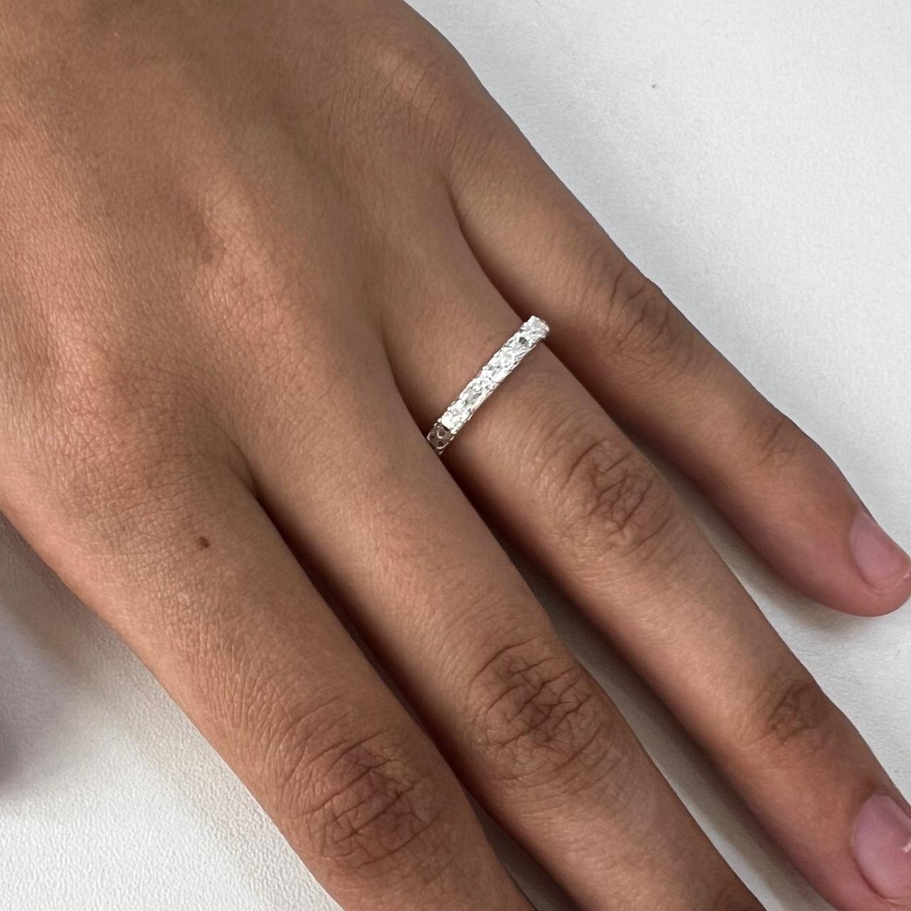 Anel Meia Aliança Renda Italiana