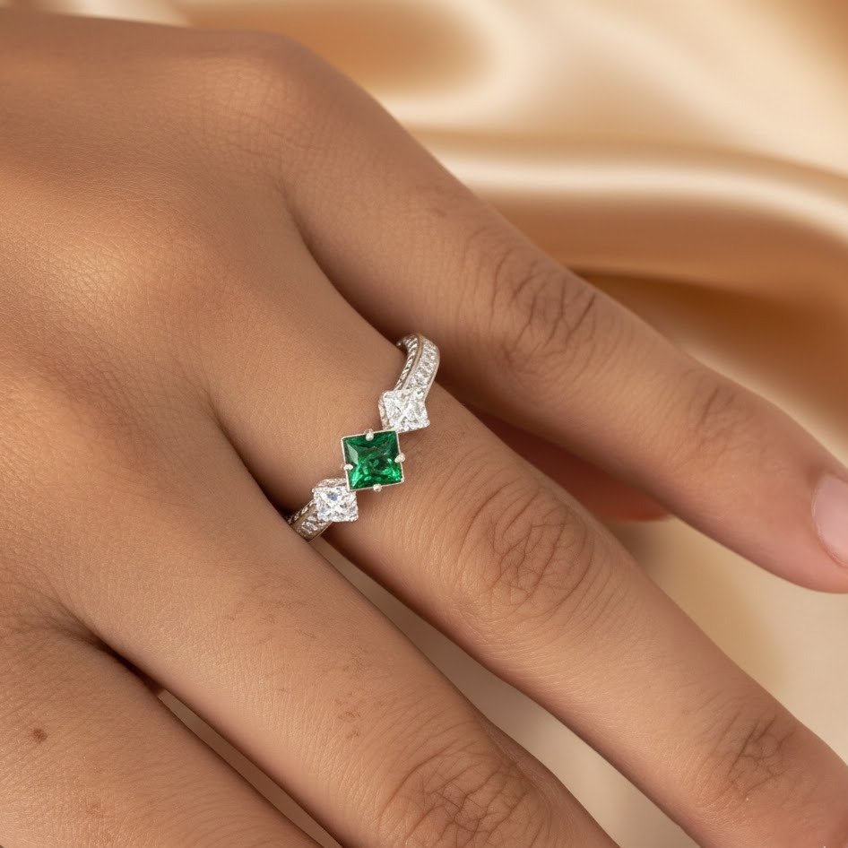 Anel Renda Italiana Verde Bela