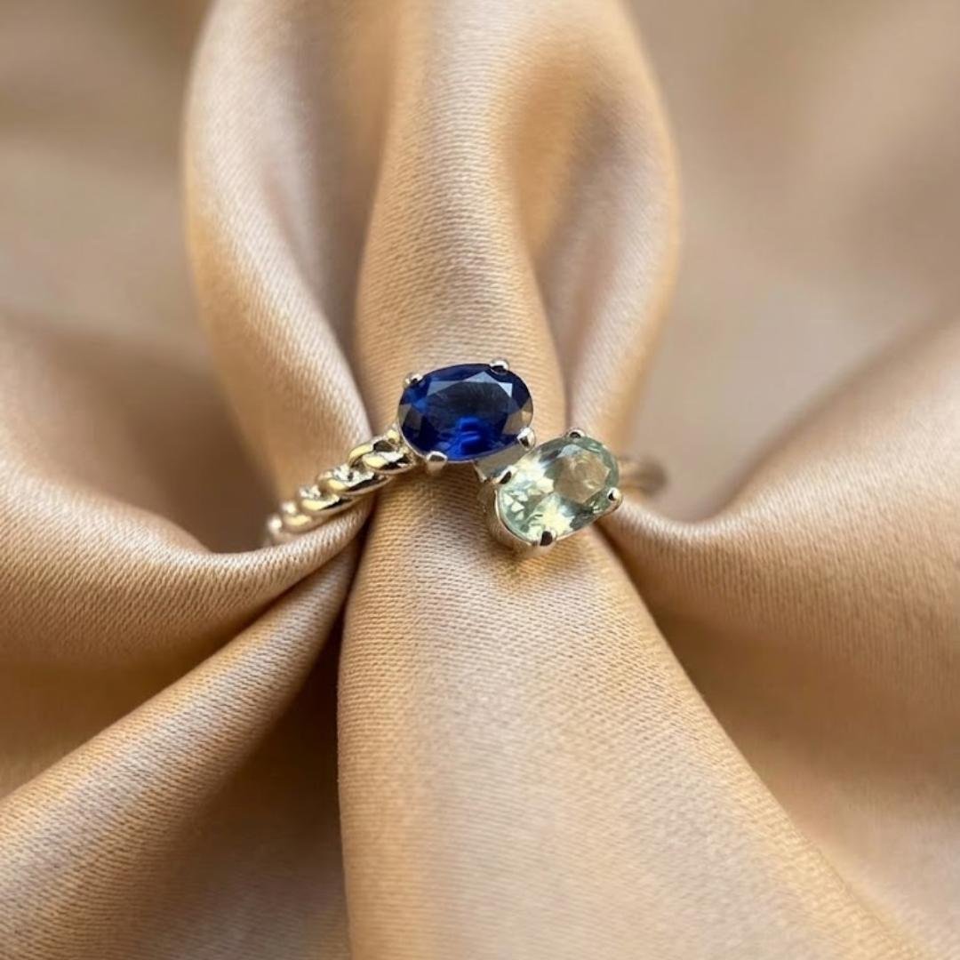 Anel Zirconia Dupla Oval