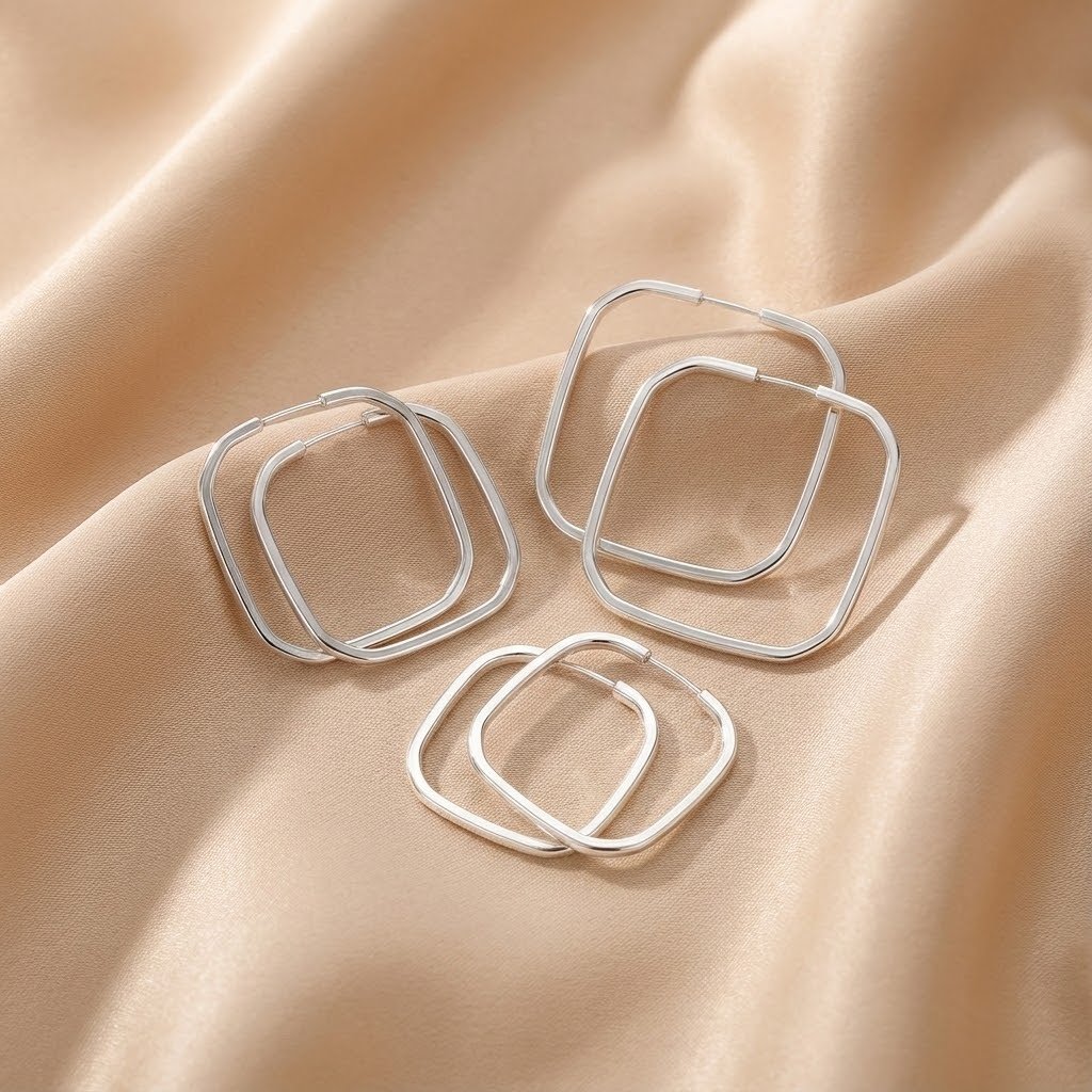 Brinco Argola Quadrada Fio Quadrado