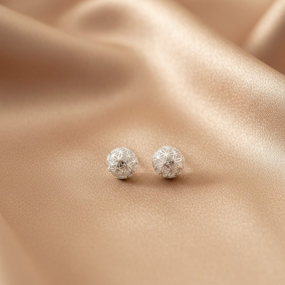 Brinco Bolinha Renda