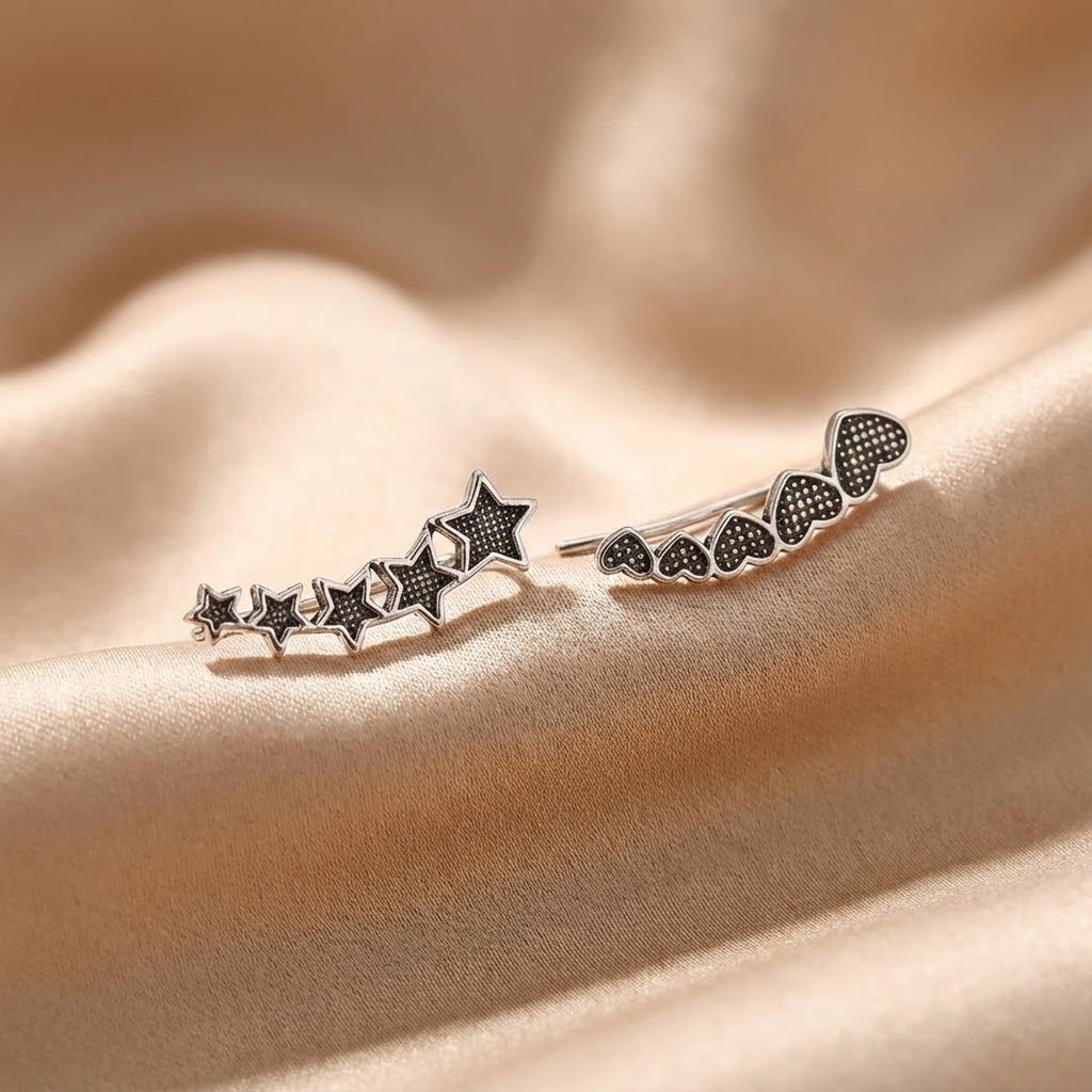 Brinco Coração Cuff ou Estrela