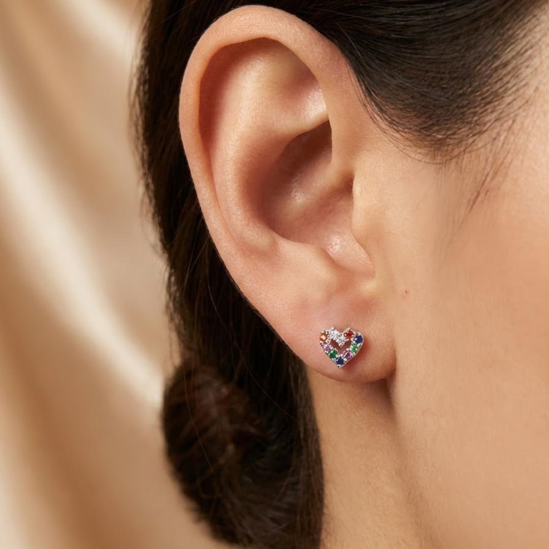 Brinco Coração Mini Colors