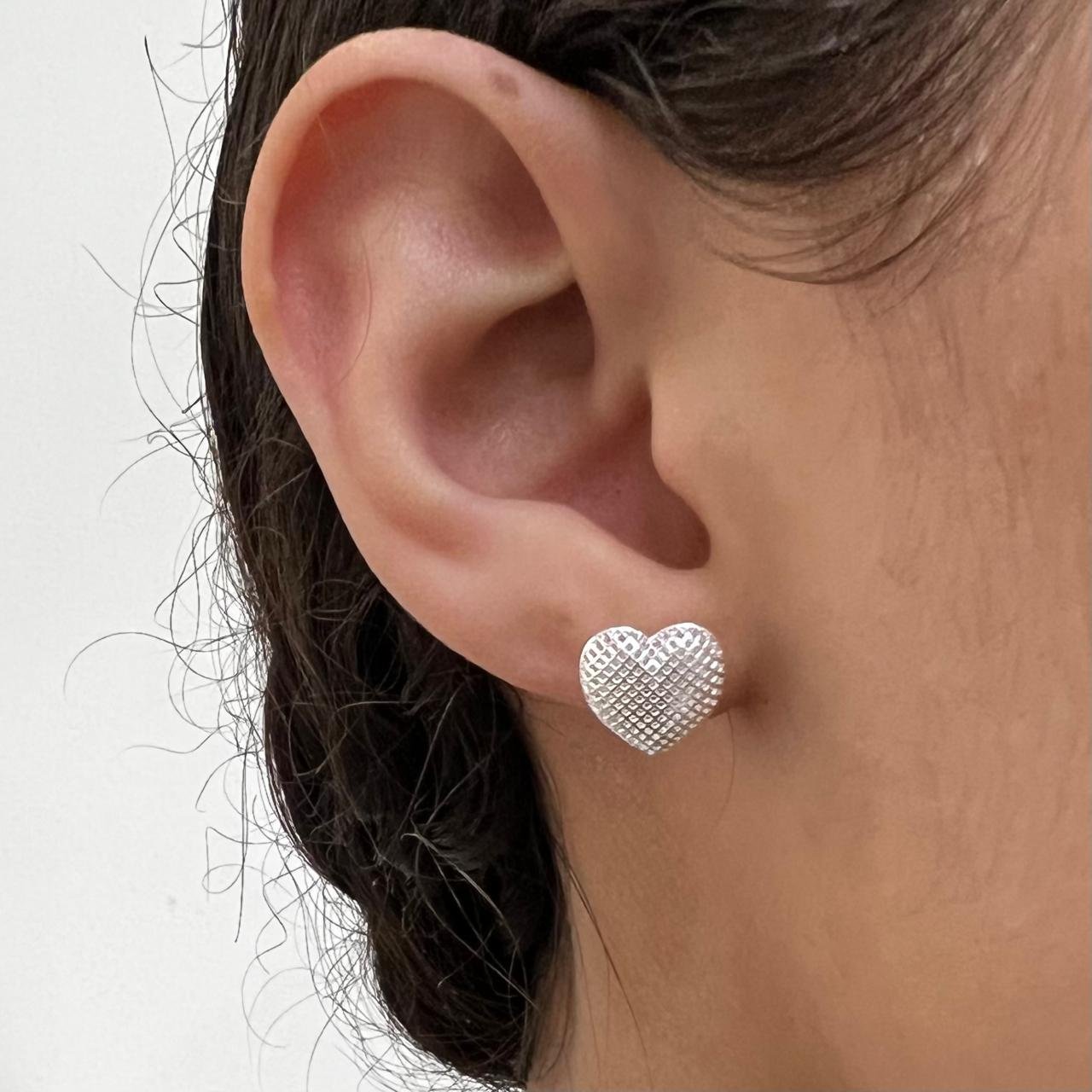 Brinco Coração Renda Italiana