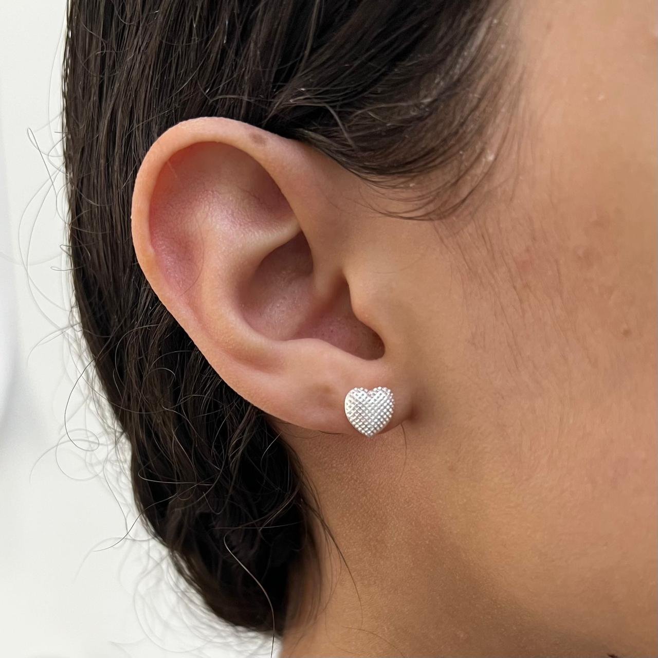 Brinco Coração Renda Italiana