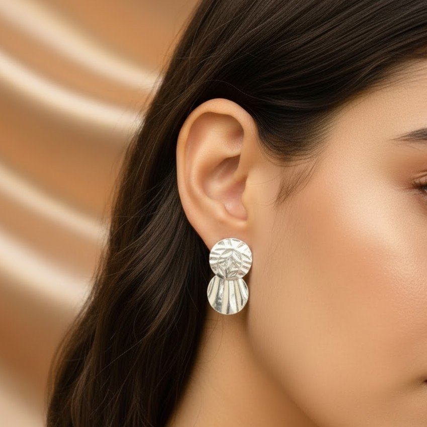 Brinco Duplo Redondo Martelado