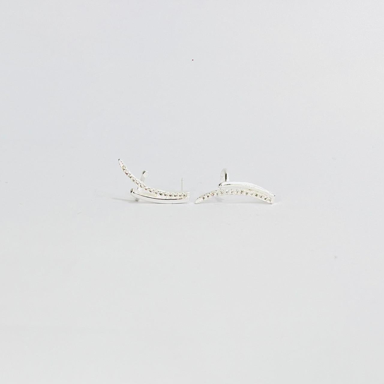 Brinco Fio Moderno Cravejado