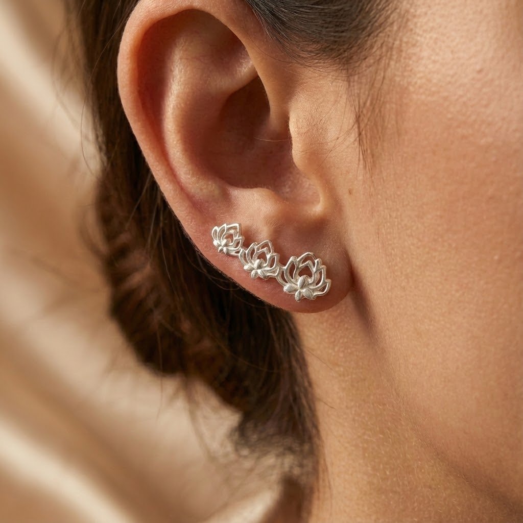 Brinco Flor de Lótus Cuff