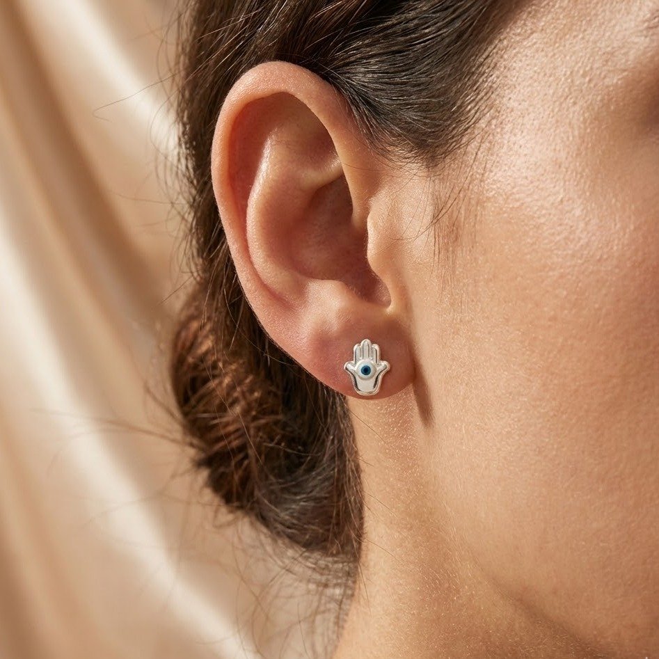 Brinco Mão de Fátima Resina