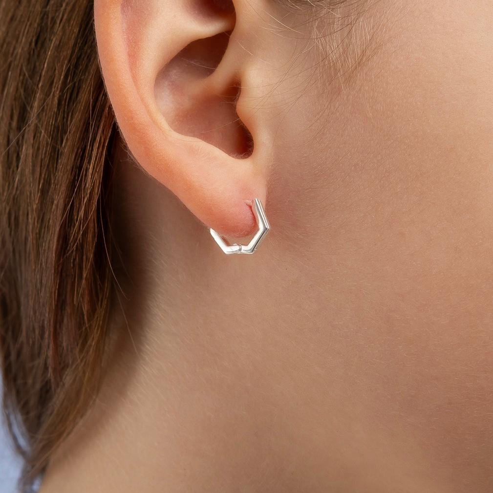 Brinco Mini Argola Clic Sextavada