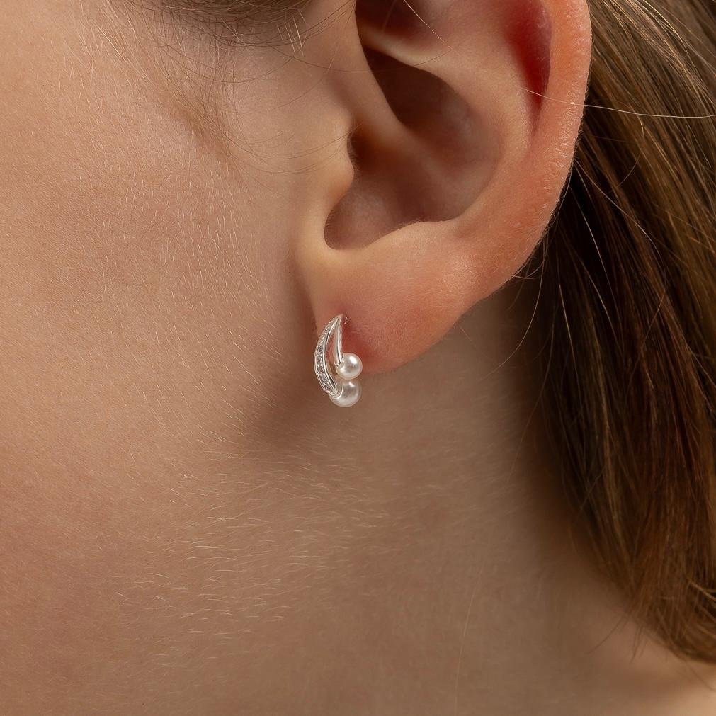 Brinco Mini Perola Dupla