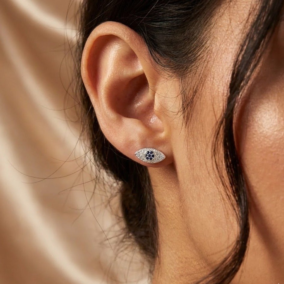 Brinco Olho Grego Cravejado