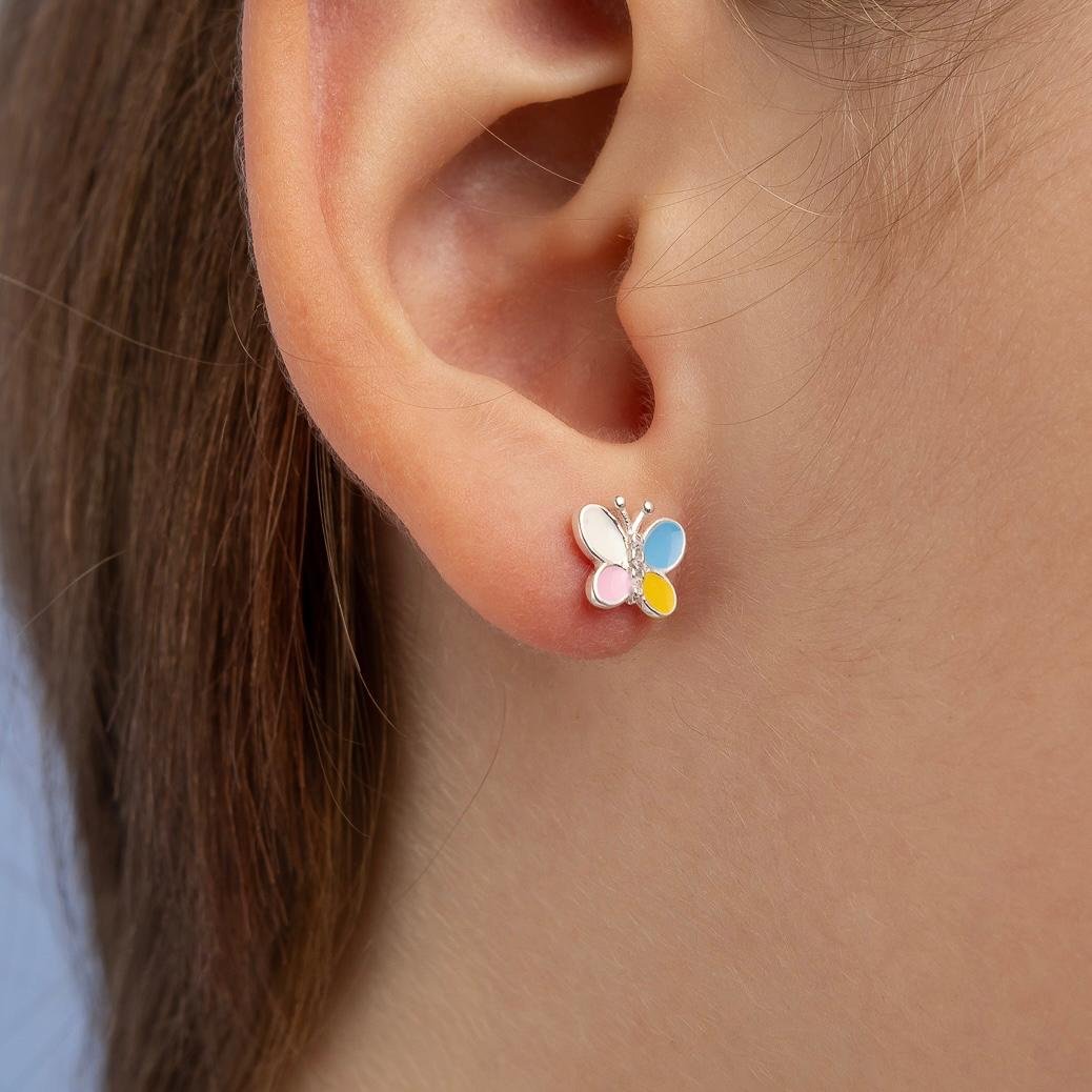 Brinco ou Pingente Borboleta Zircônias