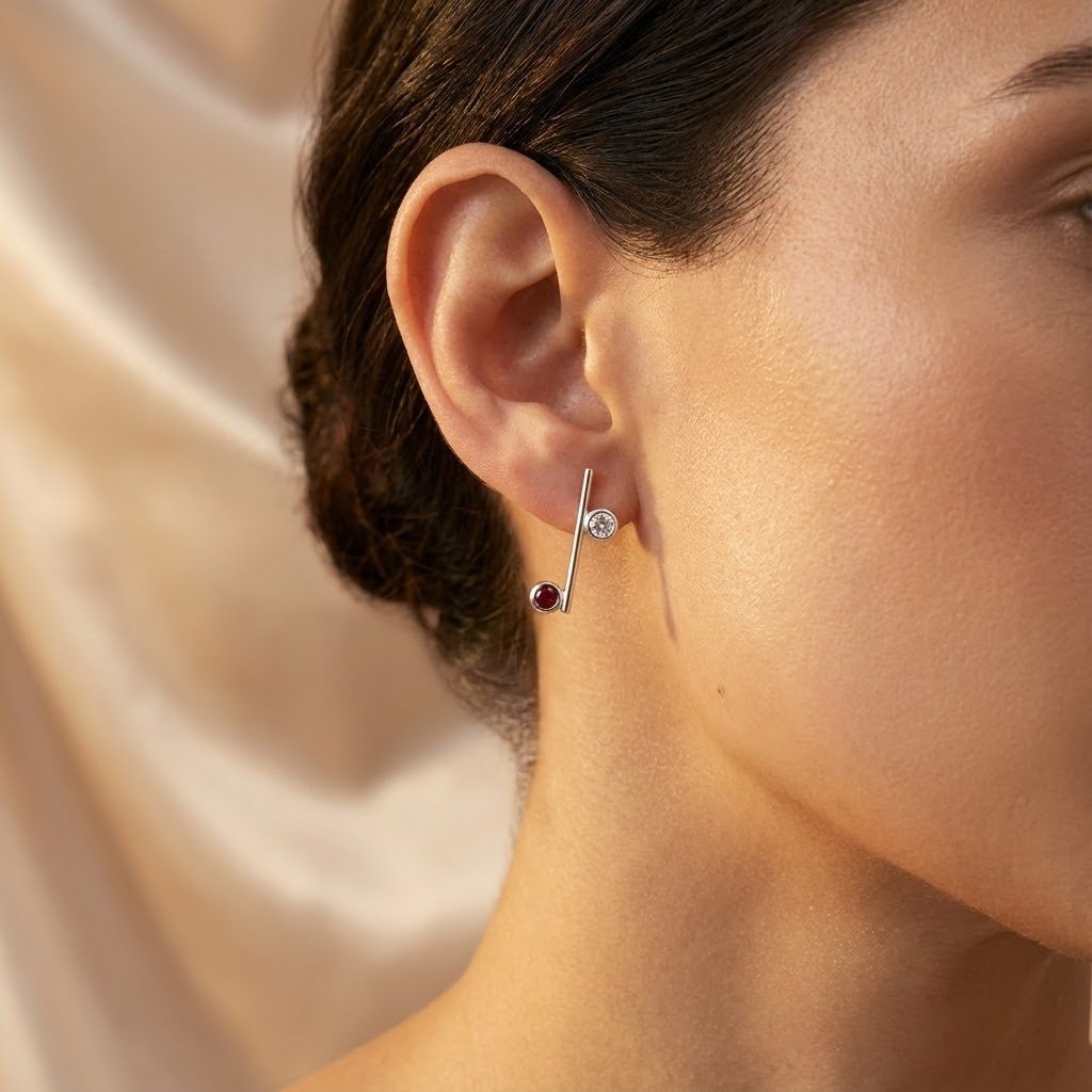 Brinco Palito Detalhe Zirconia