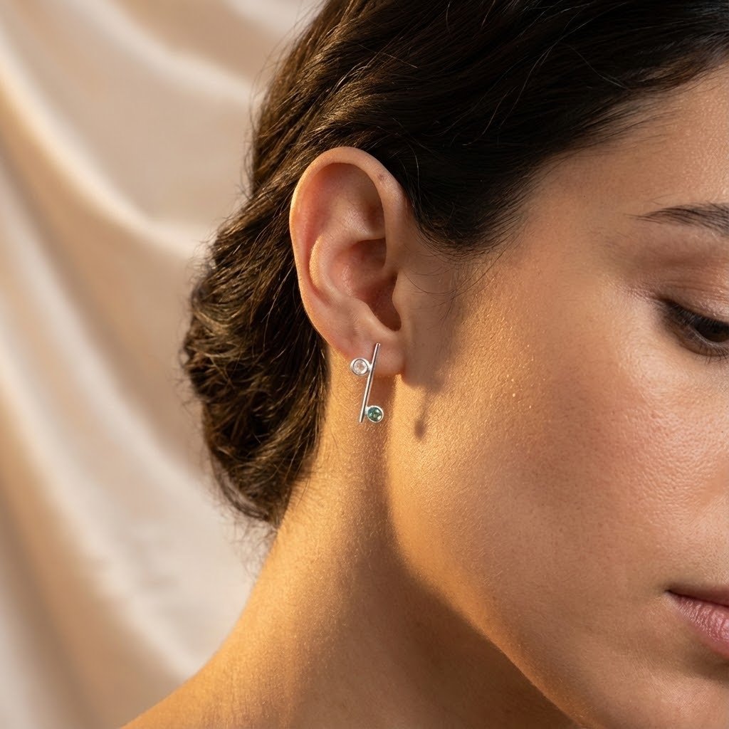 Brinco Palito Detalhe Zirconia