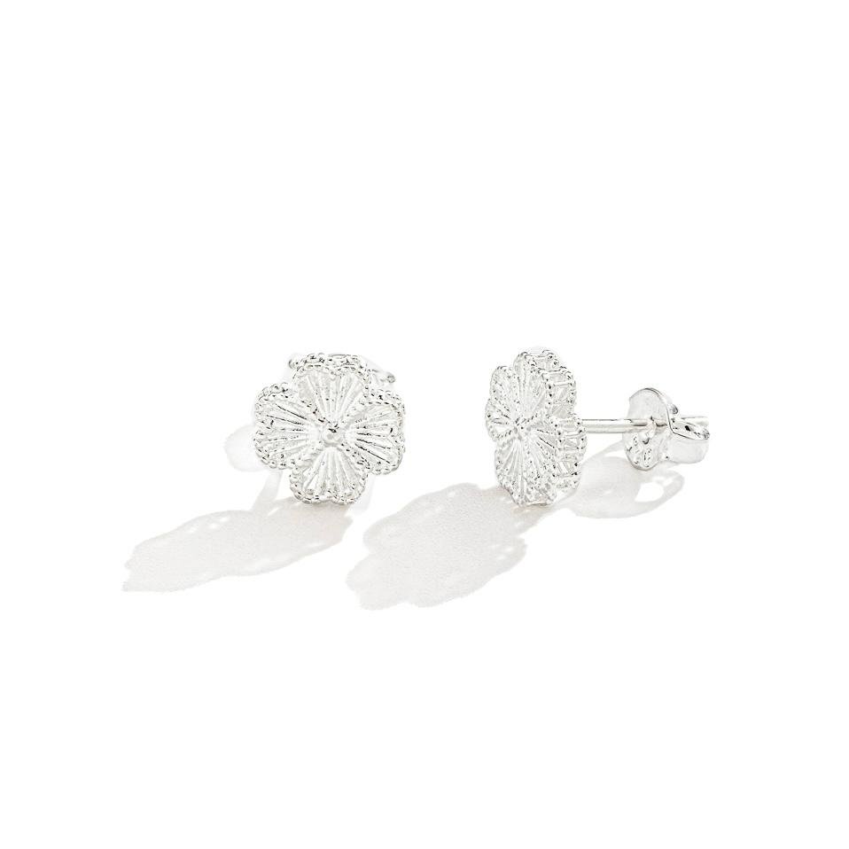 Brinco Trevo Prata 925 Renda Italiana