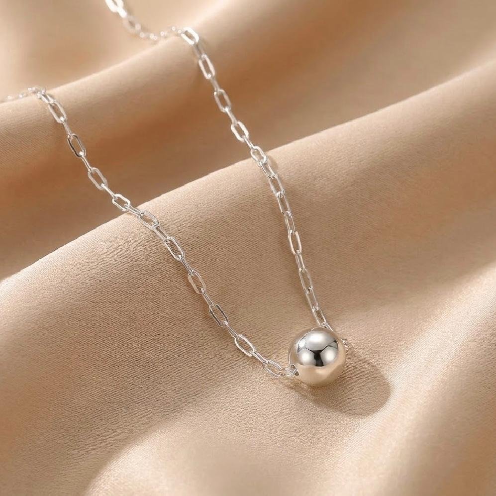 Colar Bolinha Central Prata 925