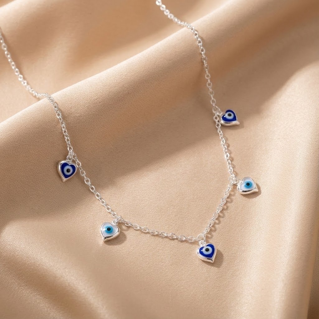 Colar Choker Olho Grego Corações