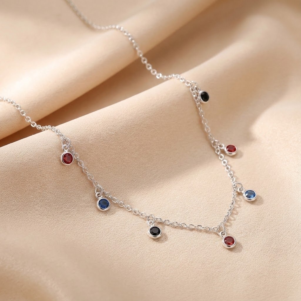 Colar Choker Zircônia Pendurada