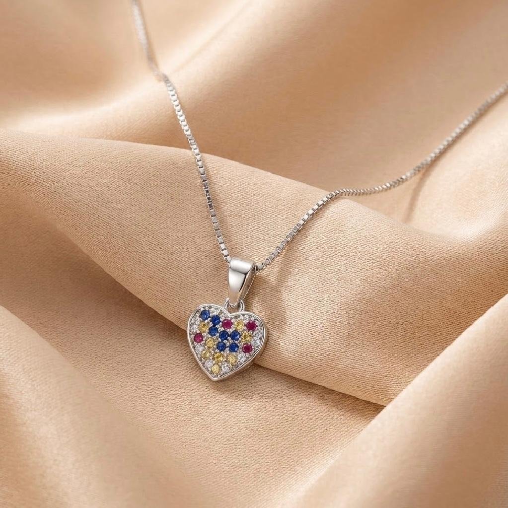 Colar Coração Colors 40cm
