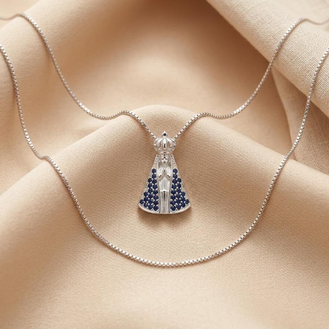 Colar Nossa Senhora Aparecida Manto Azul