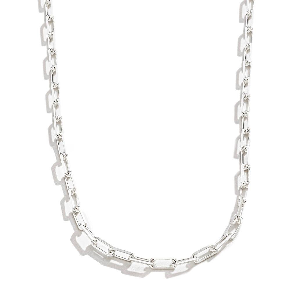 Colar Prata 925 Choker Elos Retangulares