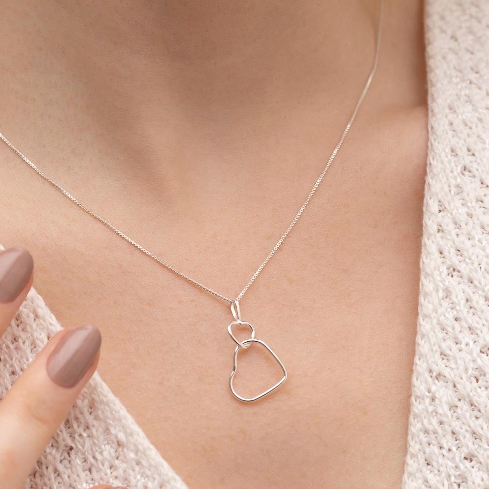 Conjunto Coração Duplo Vazado