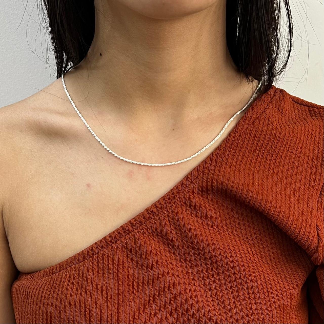 Corrente Cordão Baiano 45cm Prata 925