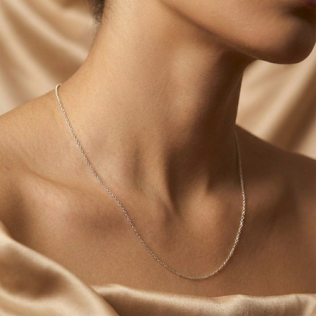 Corrente de Prata Elo Português 50 cm