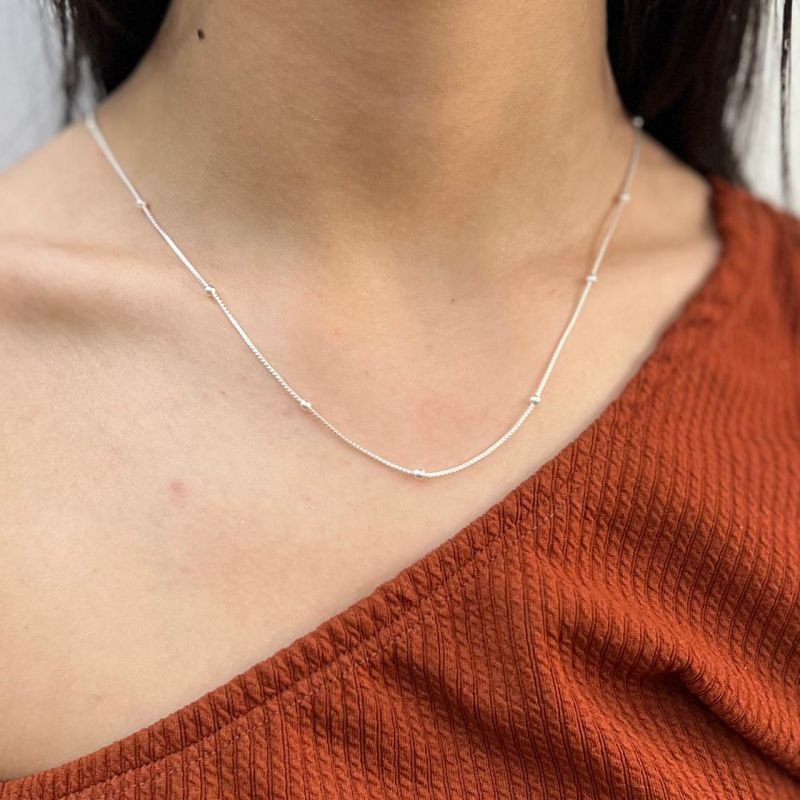 Corrente Prata 925 Bolinha Veneziana