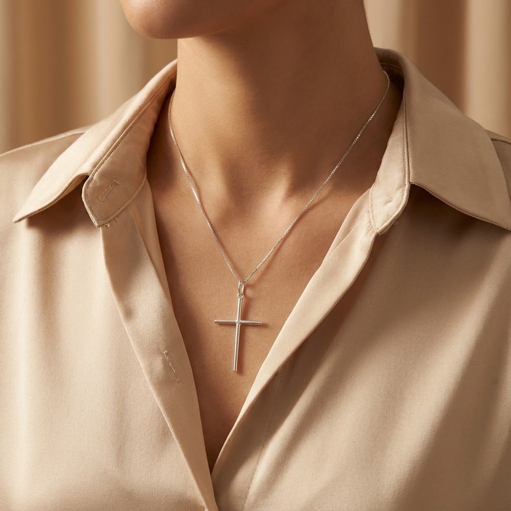 Pingente Cruz Palito Prata 925