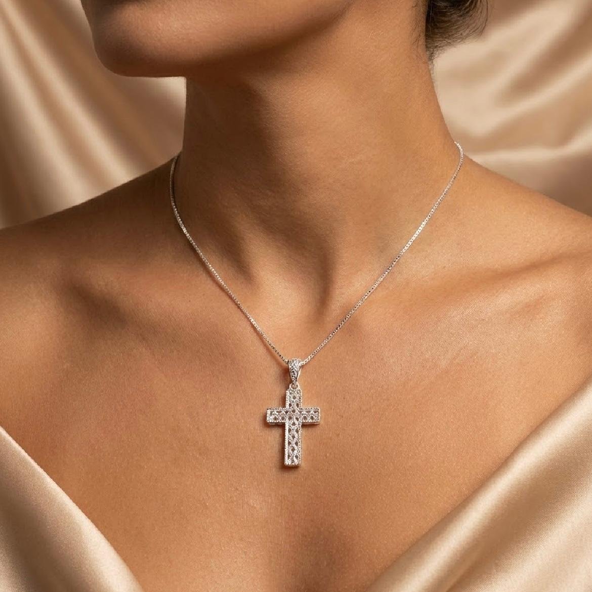 Pingente Cruz Prata Italiana 925