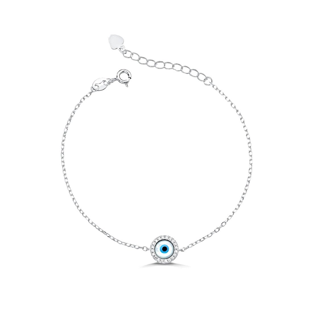 Pulseira Olho Grego Madrepérola Cravejado